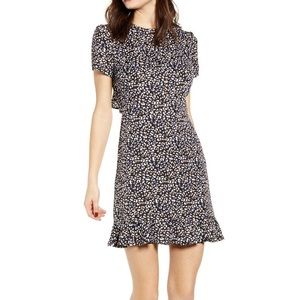 Ruffle open back mini dress